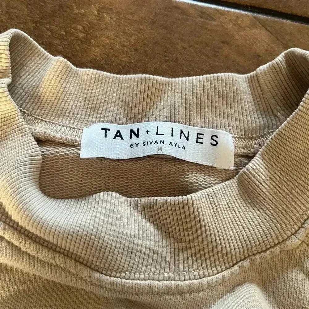 Tan + Lines Real is Rare Beige Crewneck Medium - Picture 4 of 5